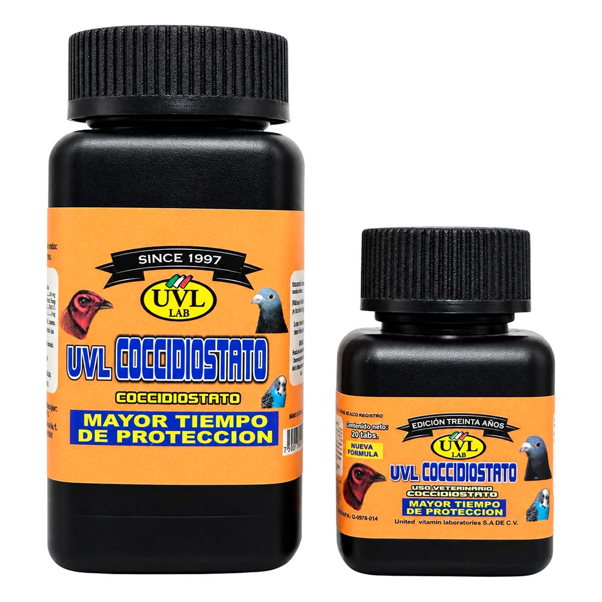 UVL Coccidiostato 100 Tabletas y 20 Tabletas - Coccidiostato para Aves - UVL Lab
