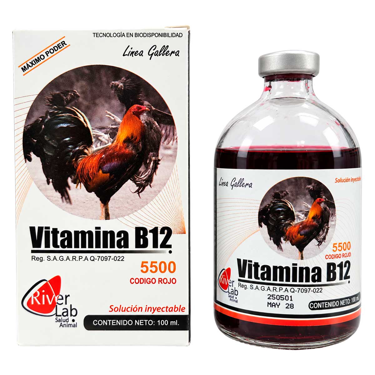 Vitamina B12 5500 Código Rojo Frasco con 100 ml - RiverLab