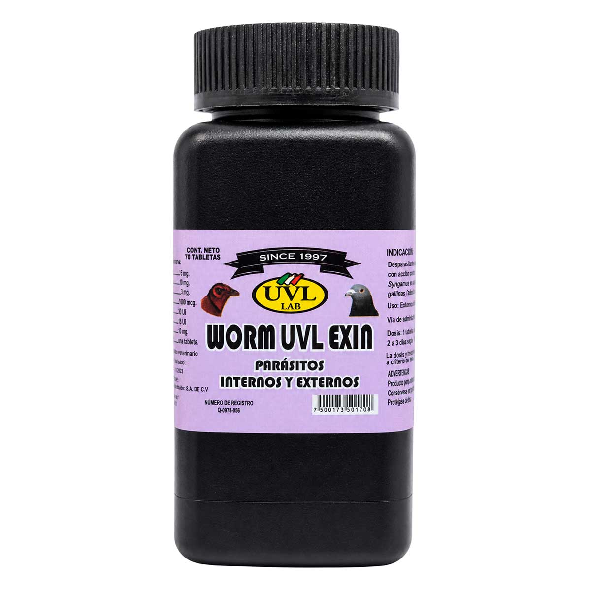 Worm UVL Exin 70 Tabletas - UVL Lab