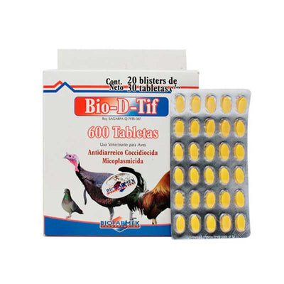 Bio-D-Tif 600 Tabletas - Robles Veterinaria - Biofarmex