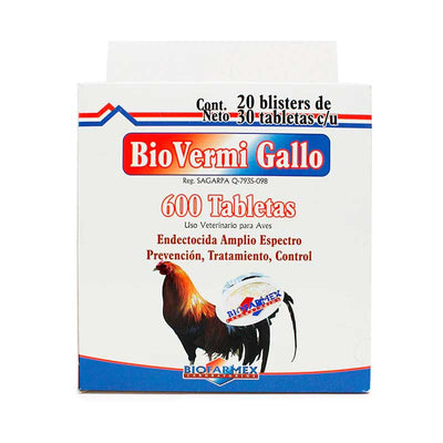 Bio Vermi Gallo 600 Tabletas - Robles Veterinaria - Biofarmex