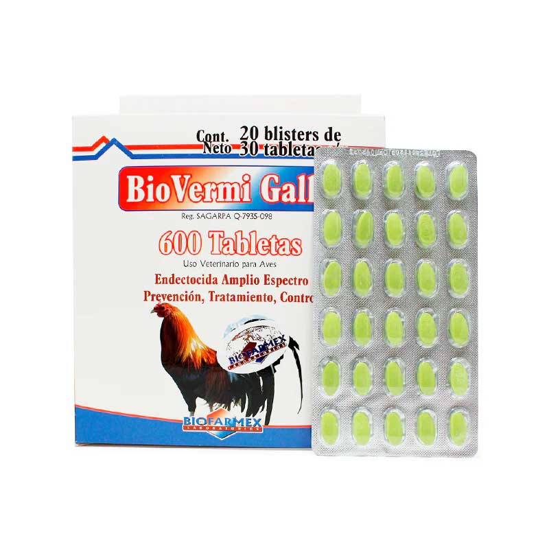 Bio Vermi Gallo 600 Tabletas - Robles Veterinaria - Biofarmex