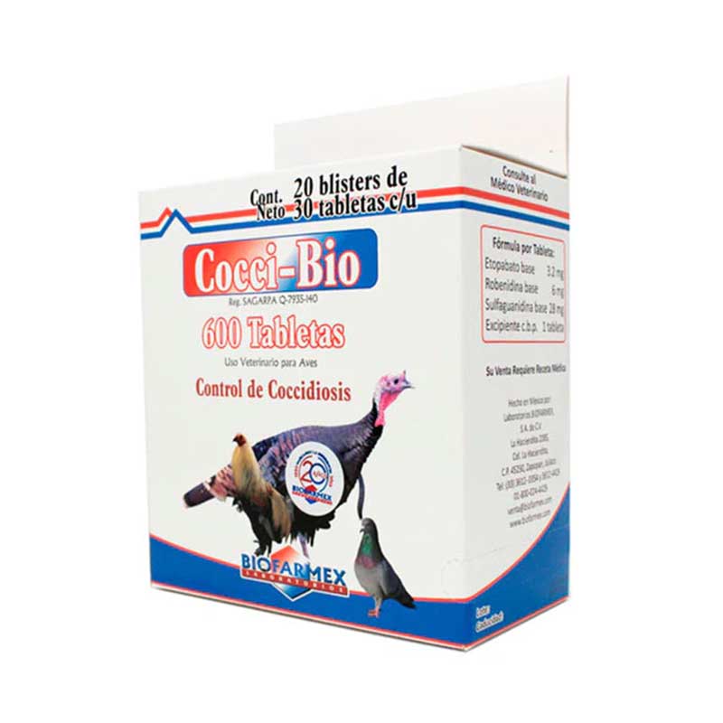 Cocci-Bio 600 Tabletas - Robles Veterinaria - Biofarmex
