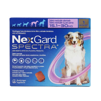 NexGard Spectra 15.1 - 30 kg 1 Tableta - Robles Veterinaria - Boehringer Ingelheim - Merial