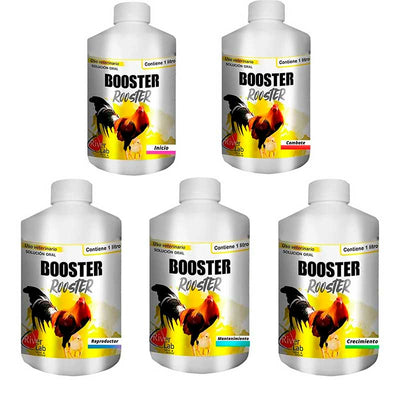 Pack Booster Rooster 1 Litro c/u (Combate, Crecimiento, Inicio, Reproductor, Mantenimiento) - Robles Veterinaria
