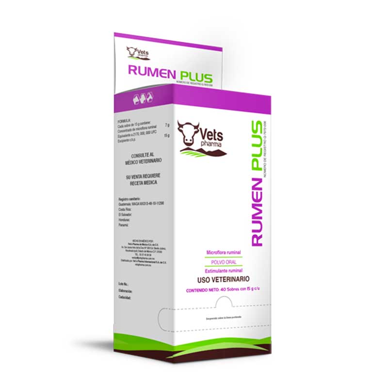 Rumen Plus 40 sobres con 15 g c/u - Robles Veterinaria - Vets Pharma