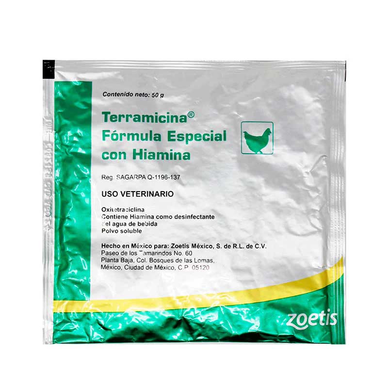 Terramicina Fórmula Especial con Hiamina 50 g - Robles Veterinaria - Zoetis