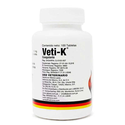 Veti-K 100 Tabletas - Robles Veterinaria - Vetinova