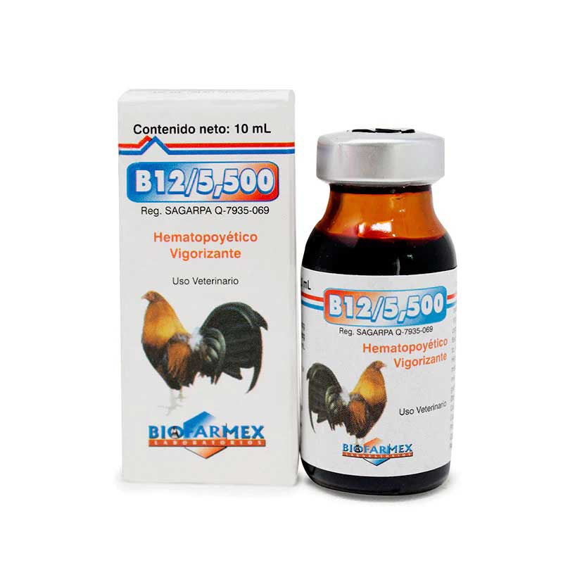 Vitamina B12/5,500 10 ml - Robles Veterinaria - Biofarmex