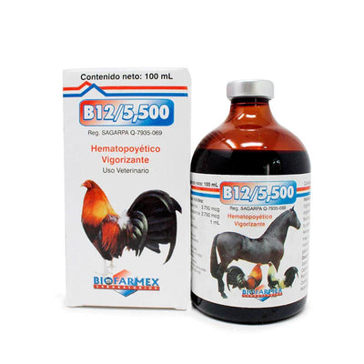 Vitamina B12/5,500 100 ml - Robles Veterinaria - Biofarmex