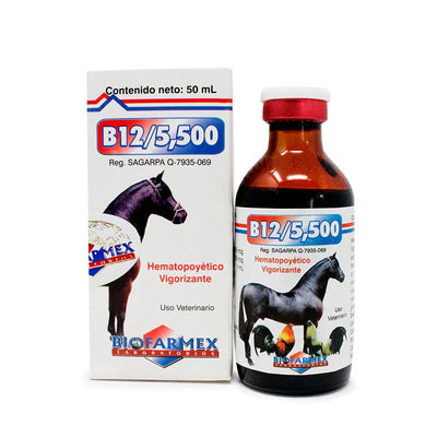 Vitamina B12/5,500 50 ml - Robles Veterinaria - Biofarmex